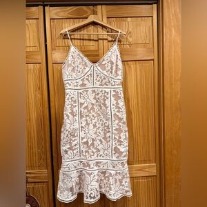 Lulus White Lace Midi Dress